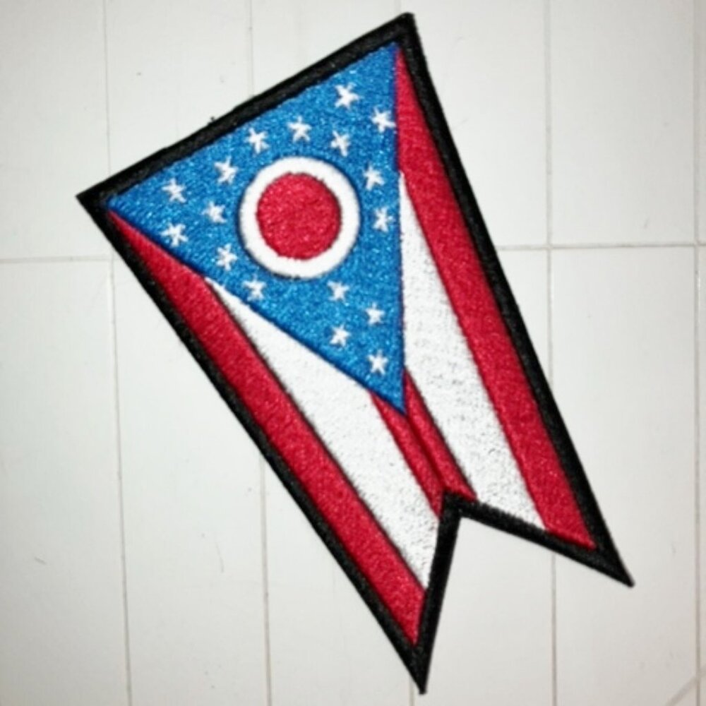 Ohio State 100% embroidered patch made in Cleveland, Ohio State of Ohio patch